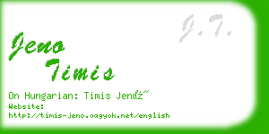 jeno timis business card